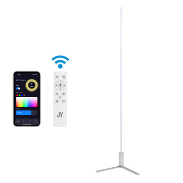 Potts 60.5" Modern Contemporary Aluminum/Iron Integrated LED Post Floor Lamp - JONATHAN Y